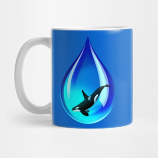 Water Drop and Orca Mug