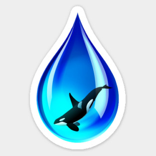 Water Drop and Orca Sticker