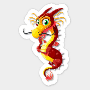 Chinese New Year Red Dragon Sticker
