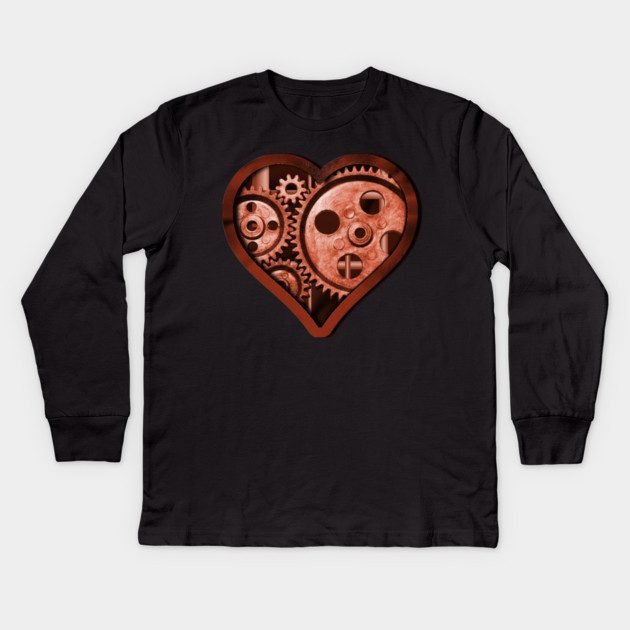 Steampunk Heart Kids Long Sleeve T-Shirt by HolidayBug