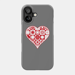 1960s Retro Red Circles Heart Phone Case
