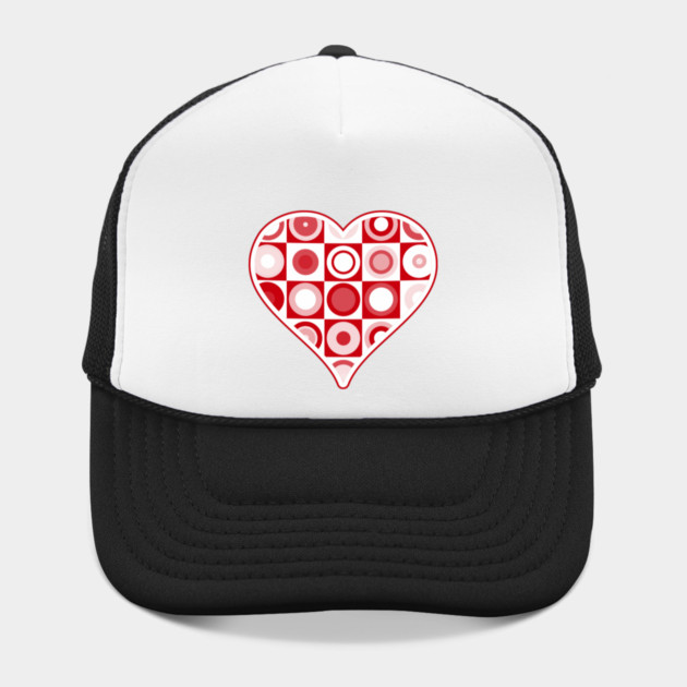 1960s Retro Red Circles Heart by HolidayBug