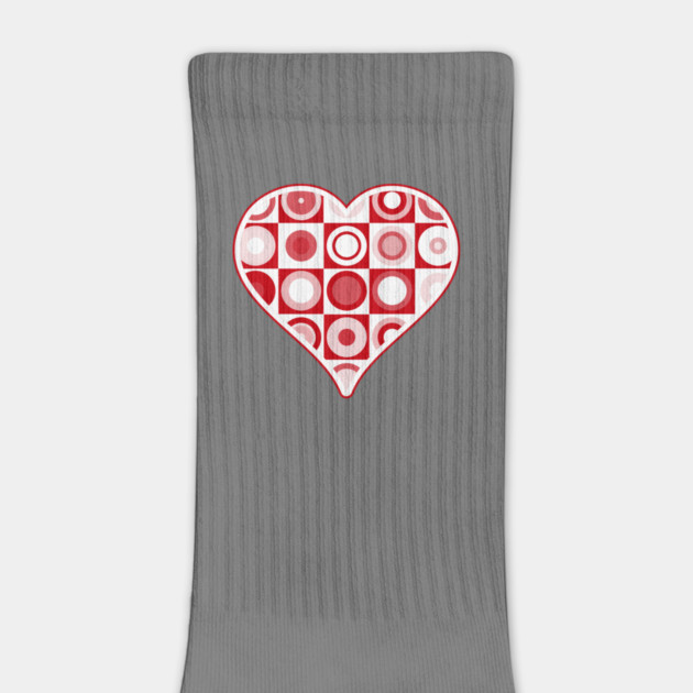 1960s Retro Red Circles Heart by HolidayBug