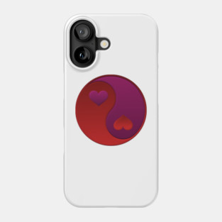 Red and Purple Yin-yang Hearts Phone Case
