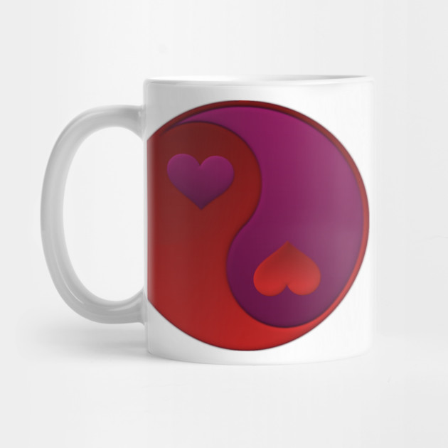 Red and Purple Yin-yang Hearts by HolidayBug