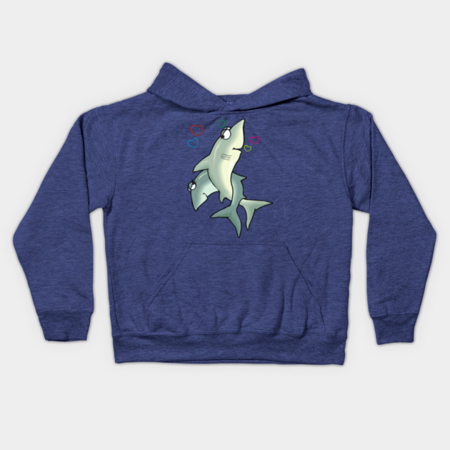 Shark Love Kids Hoodie by HolidayBug