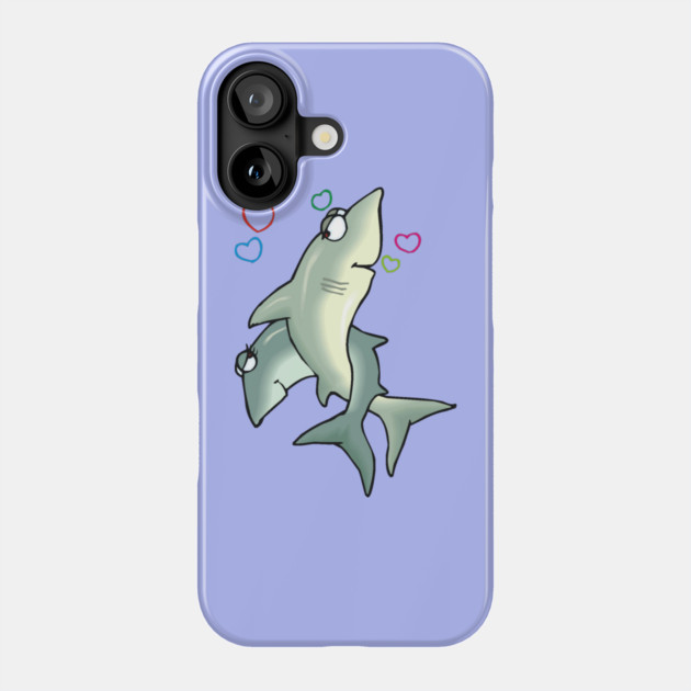 Shark Love Phone Case by HolidayBug