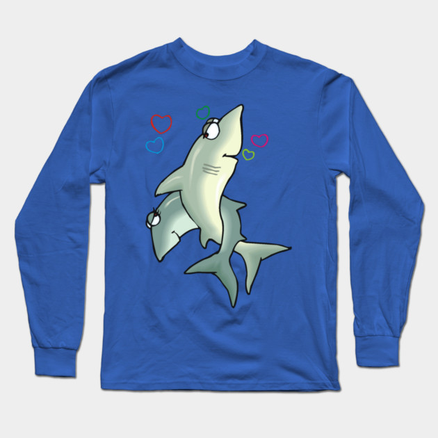 Shark Love Long Sleeve T-Shirt by HolidayBug