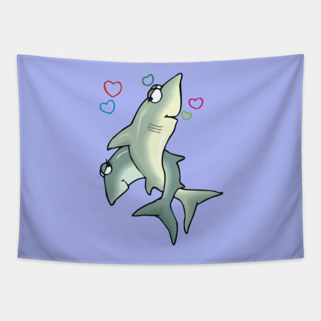 Shark Love Tapestry by HolidayBug
