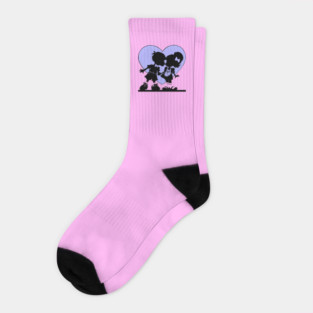 Retro Kiss Silhouette Heart Socks