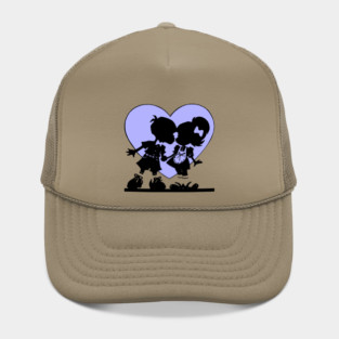 Retro Kiss Silhouette Heart Hat