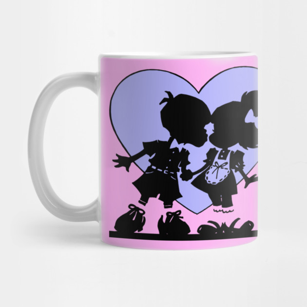 Retro Kiss Silhouette Heart by HolidayBug