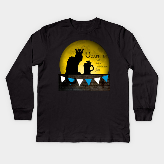 Chat Noir Oktoberfest Kids Long Sleeve T-Shirt by HolidayBug