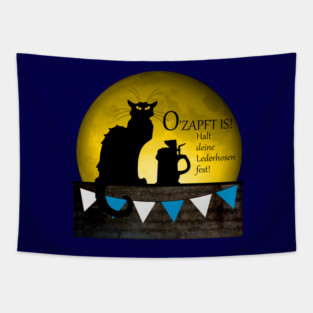 Chat Noir Oktoberfest Tapestry