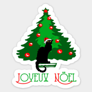 Chat Noir Joyeux Noel Sticker