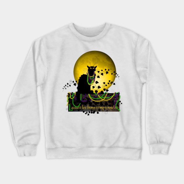 Chat Noir Mardi Gras Crewneck Sweatshirt by HolidayBug