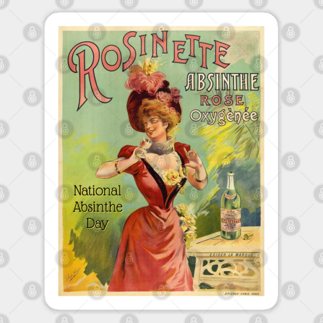 National Absinthe Day, vintage poster Sticker by HolidayBug