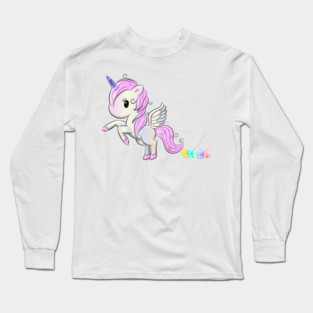 Easter Unicorn Pegasus Egg Poop Long Sleeve T-Shirt