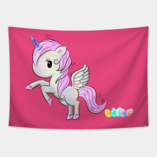 Easter Unicorn Pegasus Egg Poop Tapestry