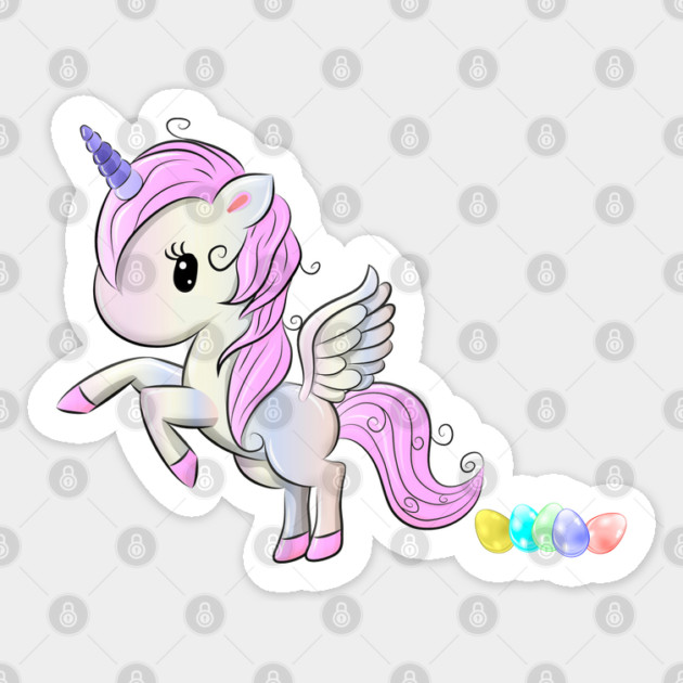 Easter Unicorn Pegasus Egg Poop Sticker by HolidayBug
