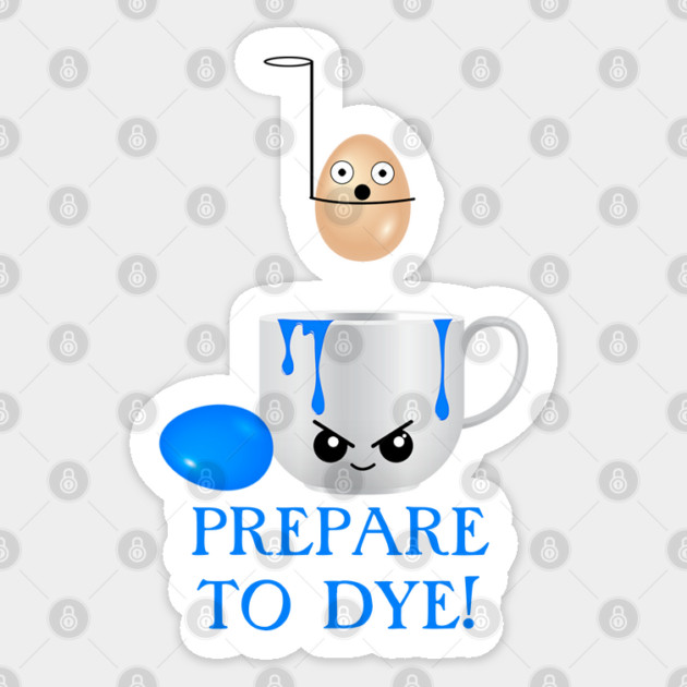 Funny Easter Prepare to Dye Blue Eggs Sticker by HolidayBug