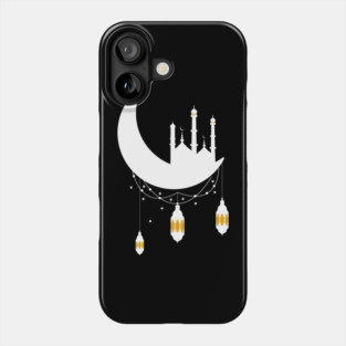 Ramadan Mosque Moon Lanterns, White Phone Case