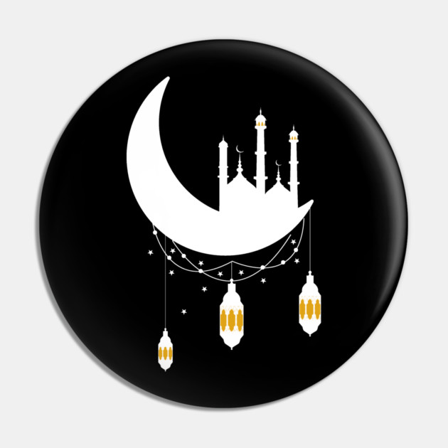 Ramadan Mosque Moon Lanterns, White Pin by HolidayBug