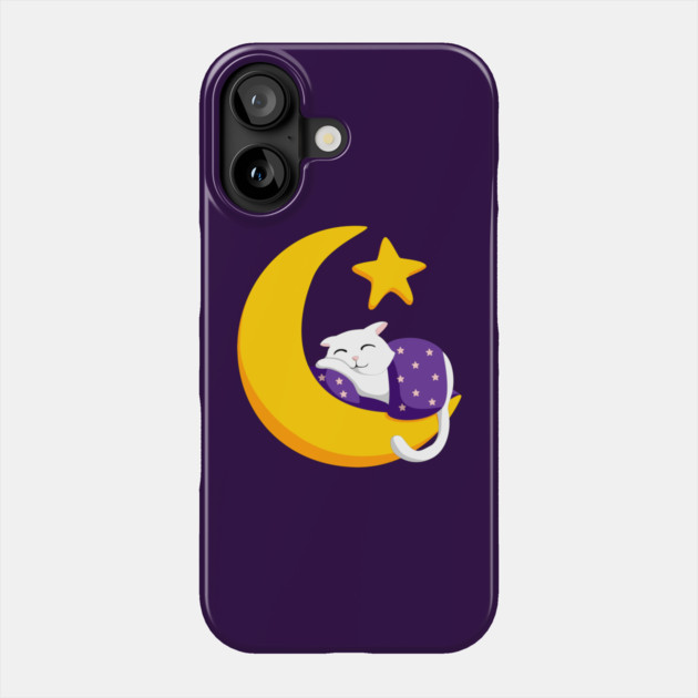 Sleeping Cat on Crescent Moon Star Ramadan Phone Case by HolidayBug