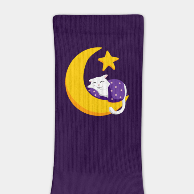 Sleeping Cat on Crescent Moon Star Ramadan by HolidayBug