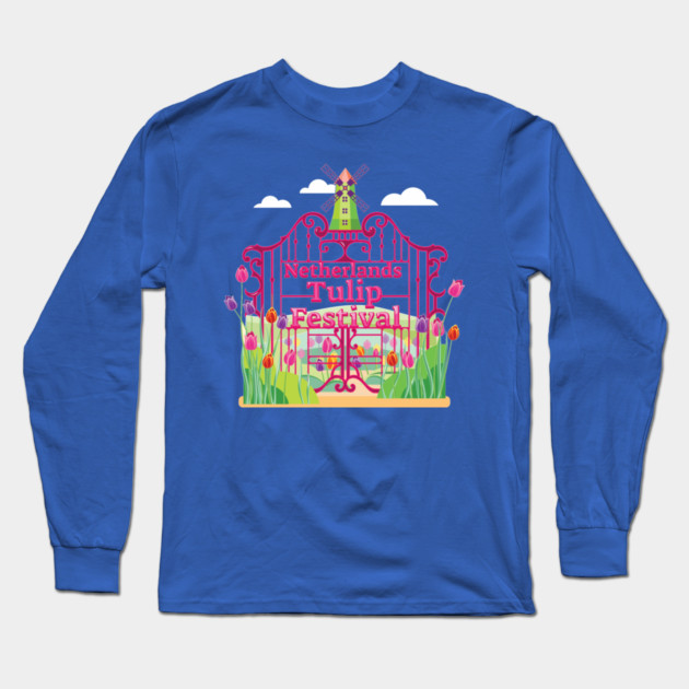 Tulip Festival, Windmill, gates Long Sleeve T-Shirt by HolidayBug