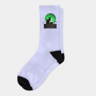 St. Patrick's Day Chat Noir Socks