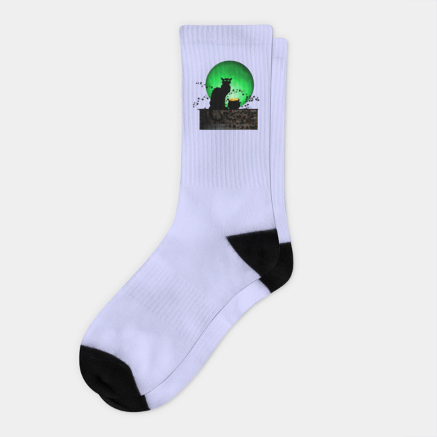 St. Patrick's Day Chat Noir Socks by HolidayBug