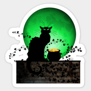 St. Patrick's Day Chat Noir Sticker