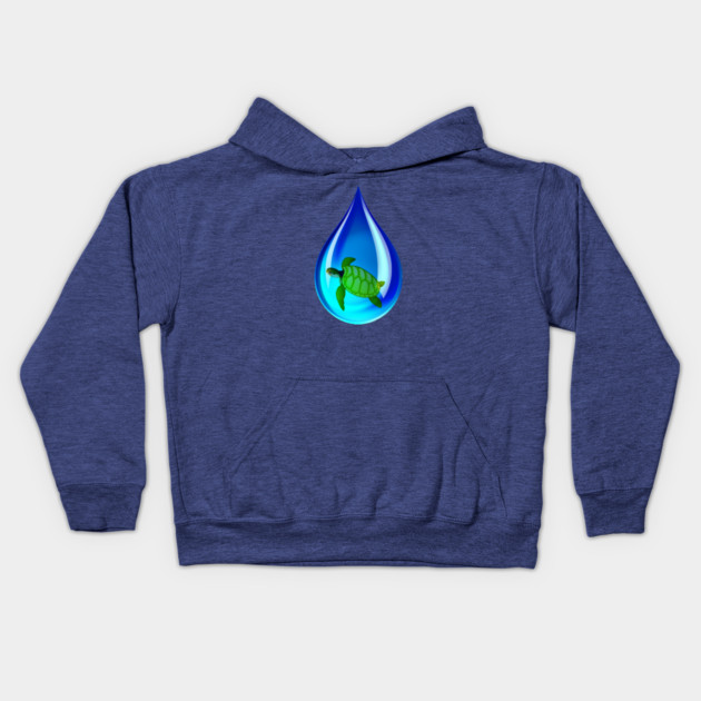 Water Drop and Turtle Kids Hoodie by HolidayBug