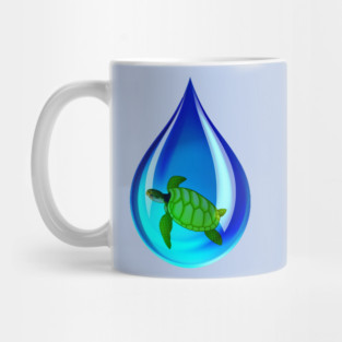 Water Drop and Turtle Mug