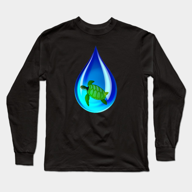 Water Drop and Turtle Long Sleeve T-Shirt by HolidayBug