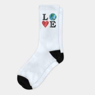 Earth LOVE with Heart and Earth Socks
