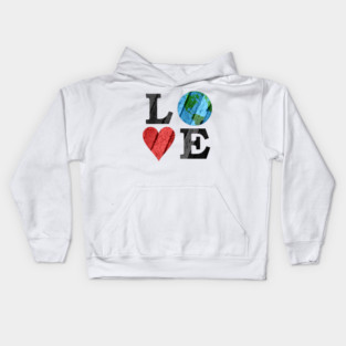 Earth LOVE with Heart and Earth Kids Hoodie