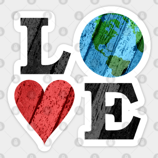 Earth LOVE with Heart and Earth Sticker by HolidayBug