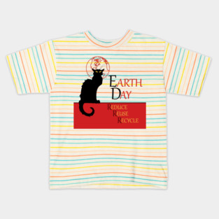 Chat Noir Earth Day Kids T-Shirt