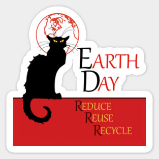 Chat Noir Earth Day Sticker