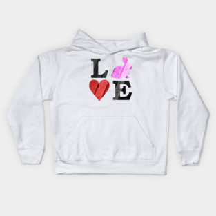 Easter LOVE with Heart and Bunny Kids Hoodie