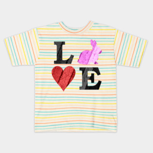 Easter LOVE with Heart and Bunny Kids T-Shirt