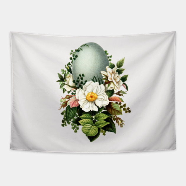 Vintage Robins Egg and Rose Tapestry by HolidayBug