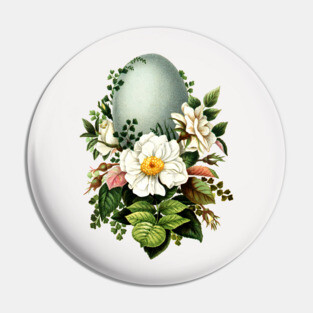 Vintage Robins Egg and Rose Pin