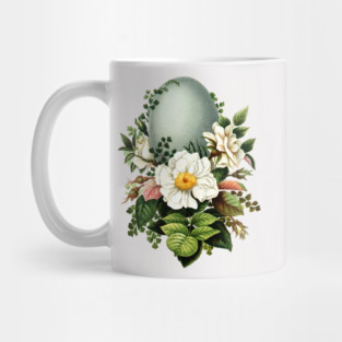 Vintage Robins Egg and Rose Mug