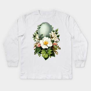 Vintage Robins Egg and Rose Kids Long Sleeve T-Shirt