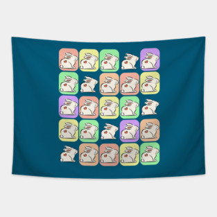 White Bunnies Patchwork Tapestry