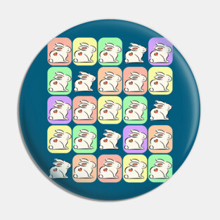 White Bunnies Patchwork Pin