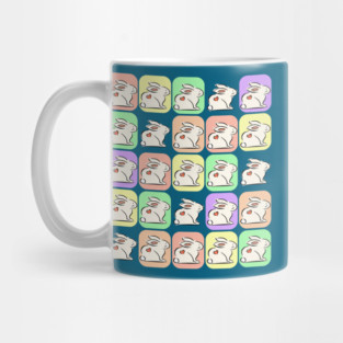 White Bunnies Patchwork Mug